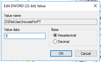 DSNotUseUnicodeForPT02