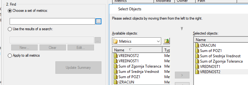 Metric Select